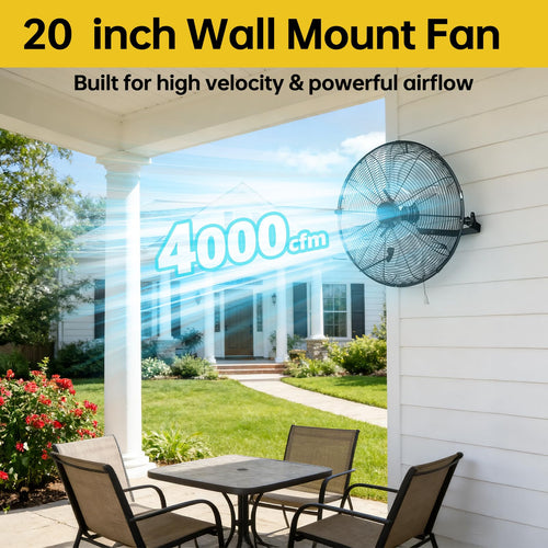 20 Inch High Velocity Metal Wall Mount Fan W21314