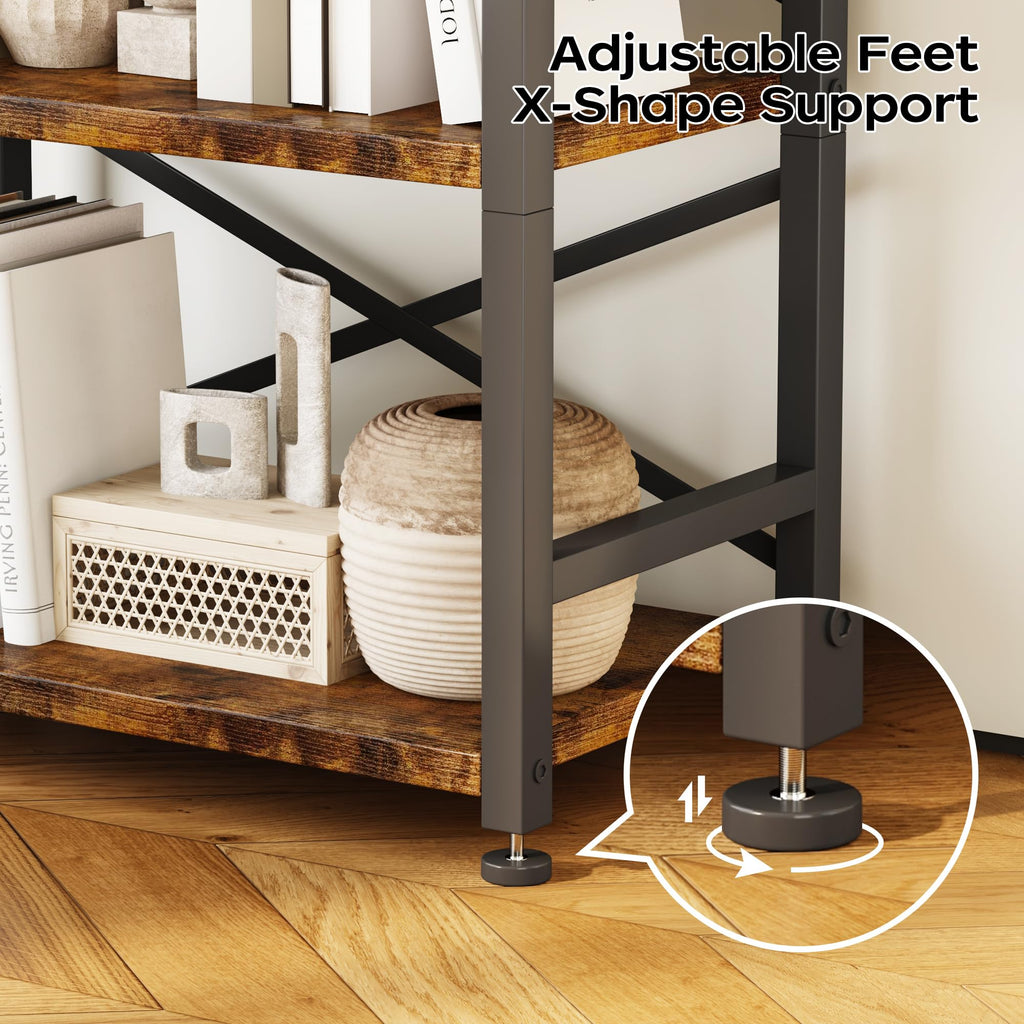5 Tier Wood and Metal Bookshelf N268299