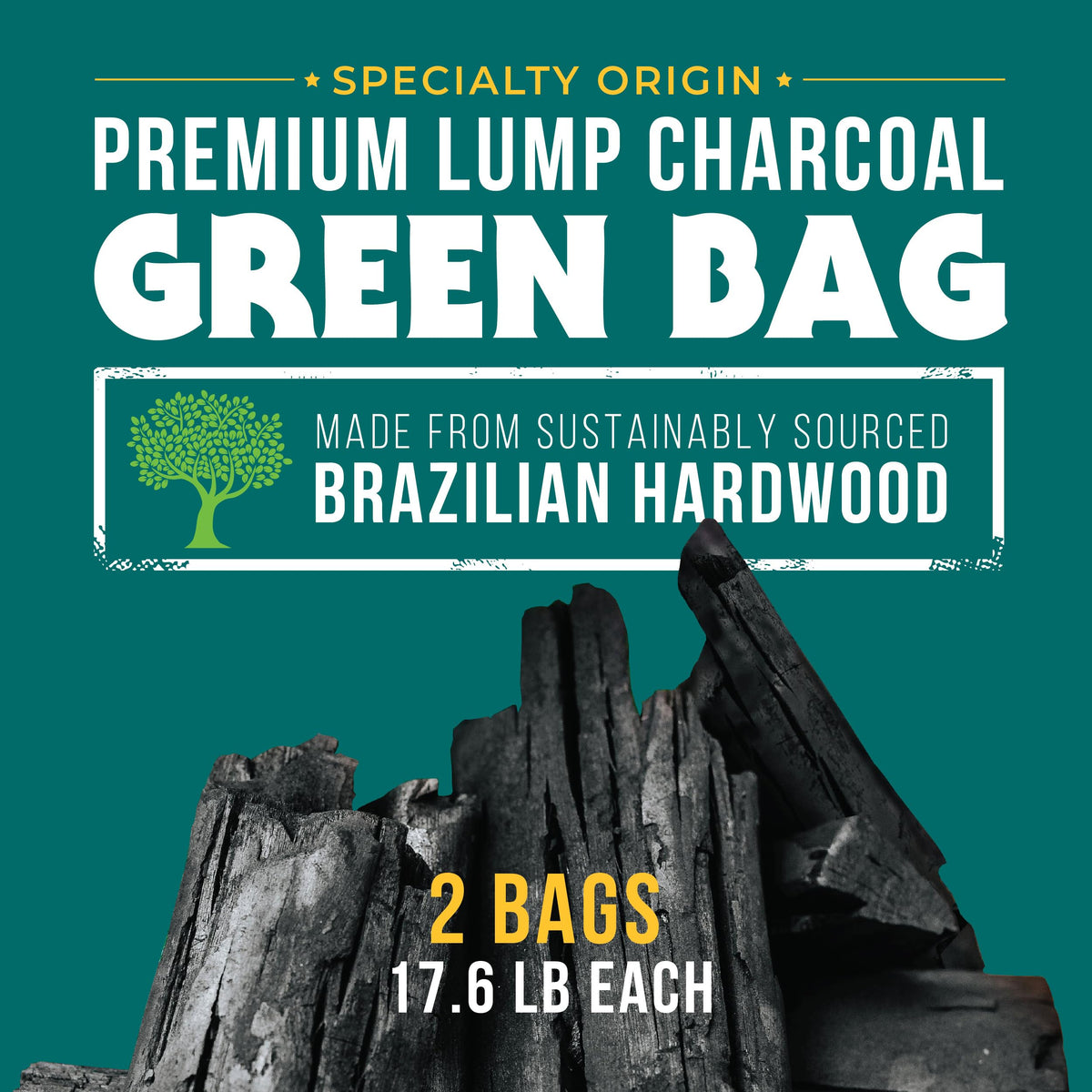 17.6 Pound Bag 2-Pack Hardwood Lump Charcoal M271
