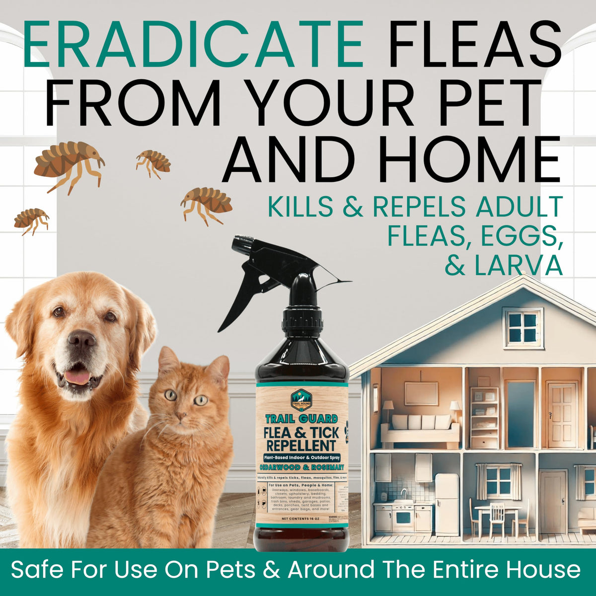 Natural Extra Strength Insect, Flea and Tick Spray 16oz H26029