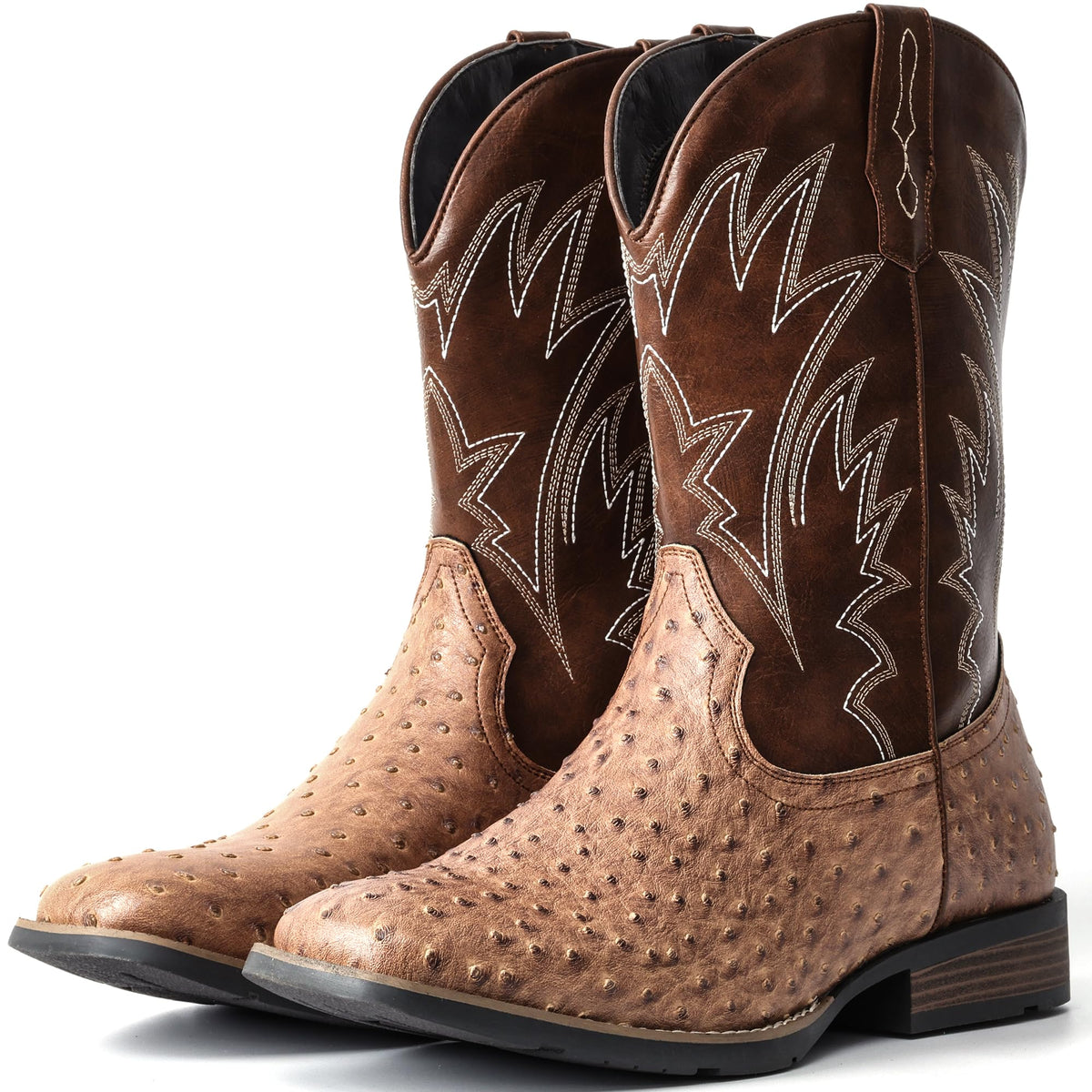 Cowboy Boots for Men Western Ostrich Embroidered Pull On Boots M181