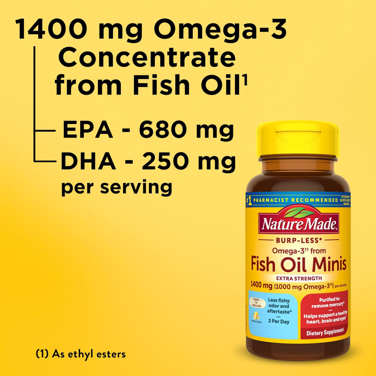Fish Oil Omega 3 1400 mg Minis 60 Softgels Y38509