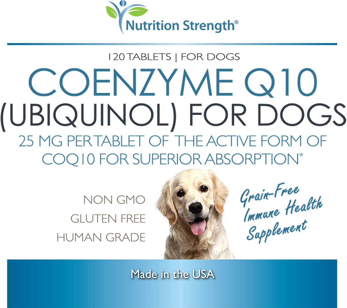 Coenzyme Q10 for Dogs Grain-Free Supplement, 120 Chewable Tablets Z9457