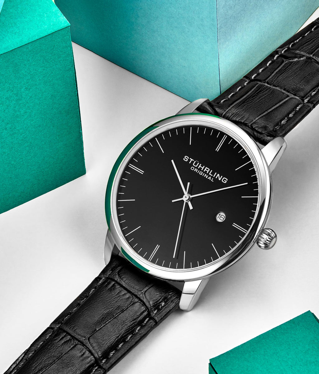 Men's 40mm Ultra Slim Leather Strap Quartz Analog Dress Watch L2638
