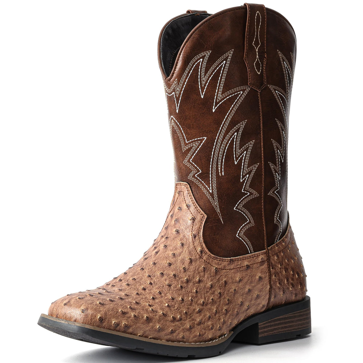 Cowboy Boots for Men Western Ostrich Embroidered Pull On Boots M181