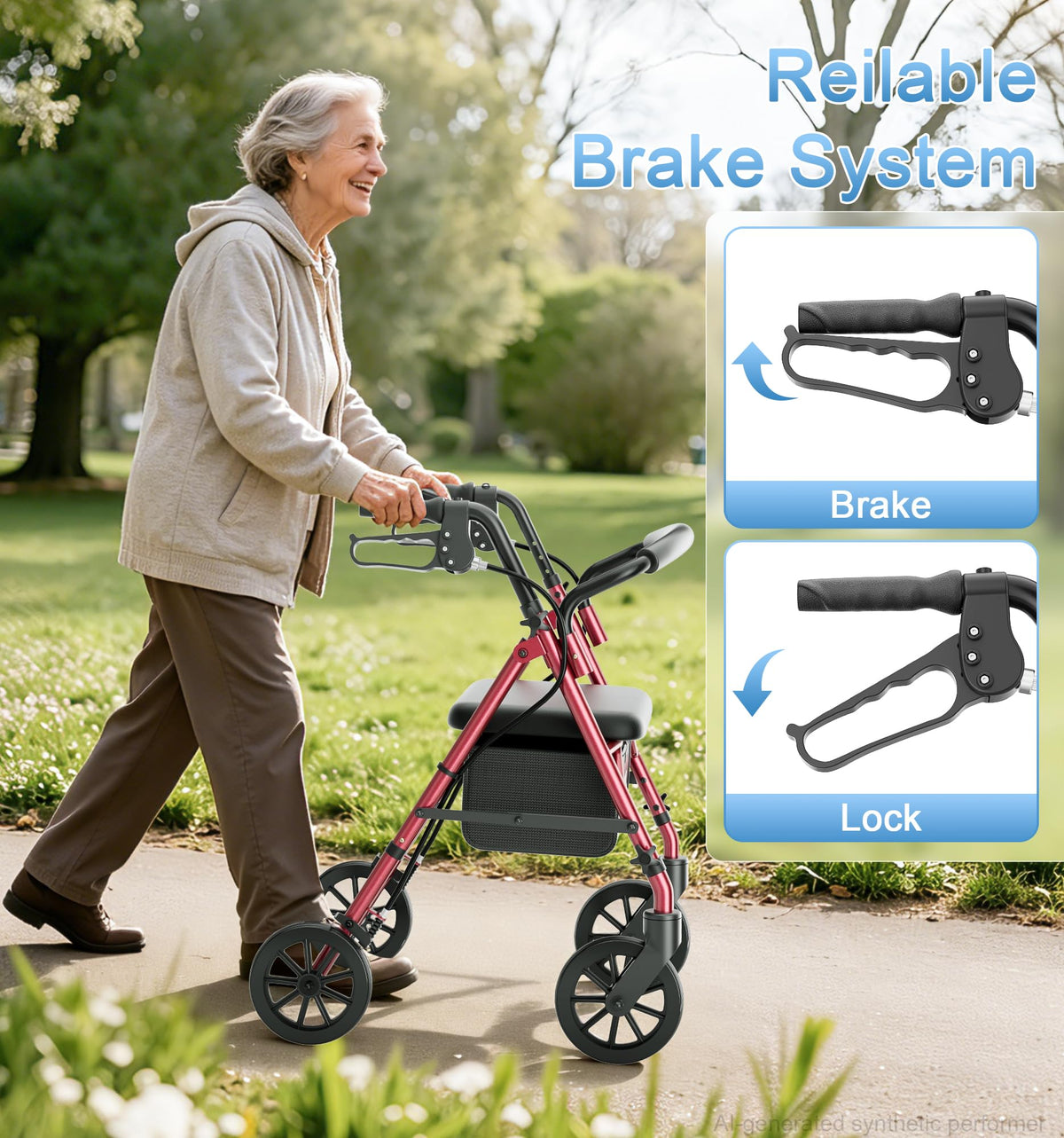 Foldable Walkers with Seat K48478