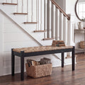 46-Inch Acacia Wood Entryway Bench with Woven Seagrass Seat V319710