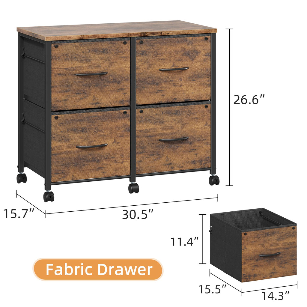 4 Drawer Mobile Lateral File Cabinet I390729