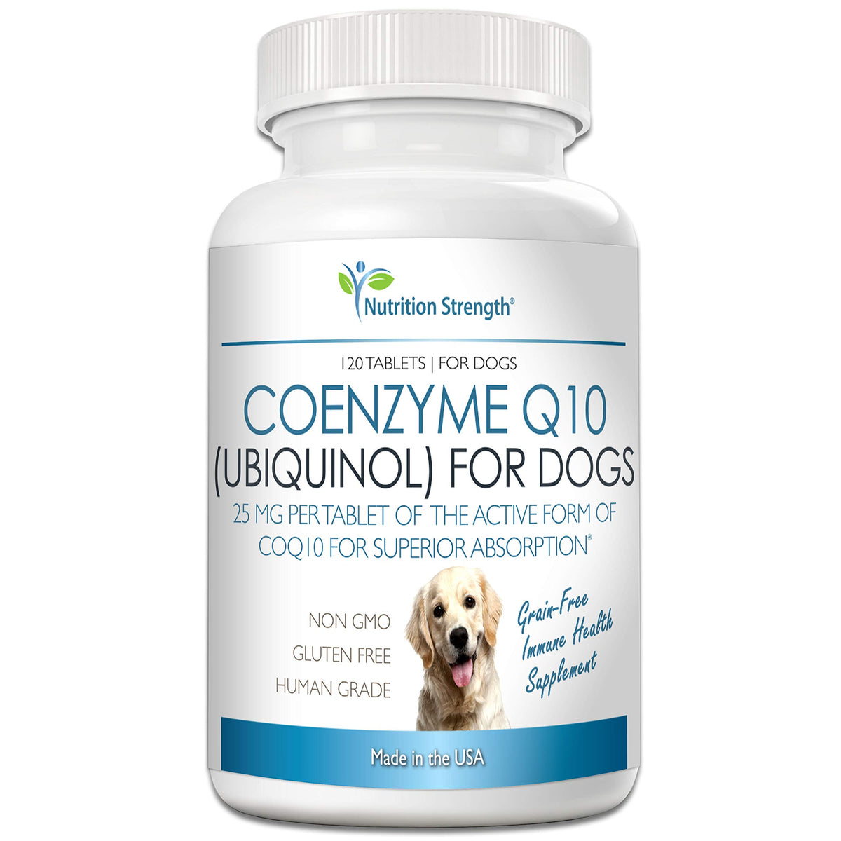 Coenzyme Q10 for Dogs Grain-Free Supplement, 120 Chewable Tablets Z9457