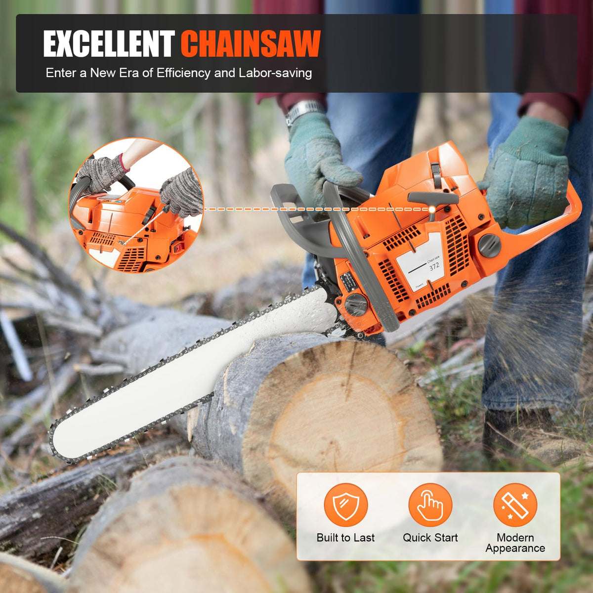 24 Inch 2-Stroke Gas Chainsaw T786