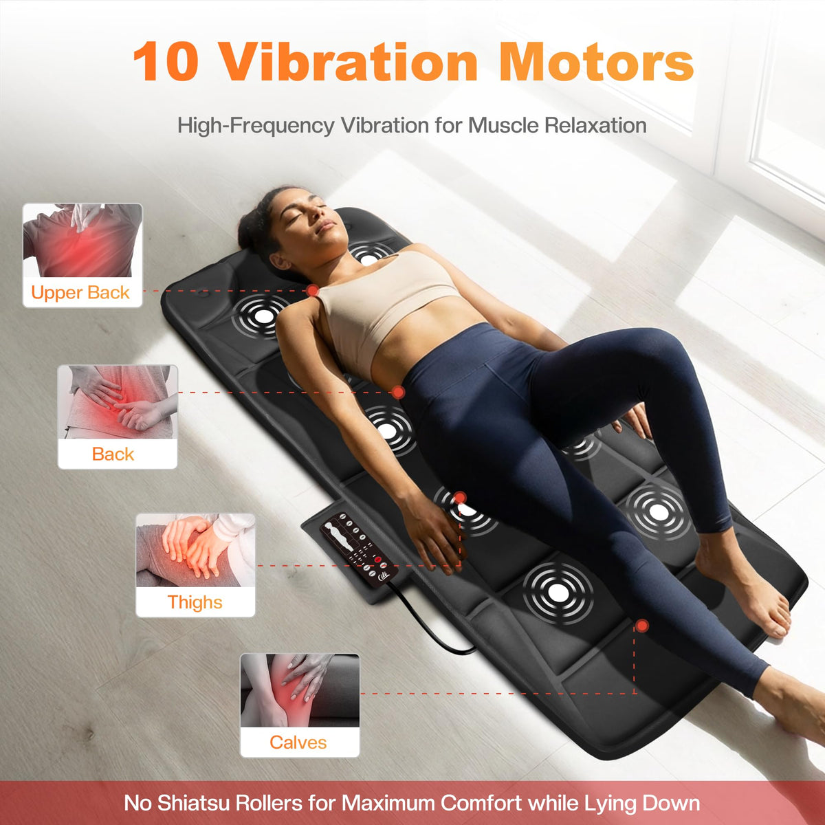 10 Vibration Motors Massage Mat with Auto Shut Off M5442