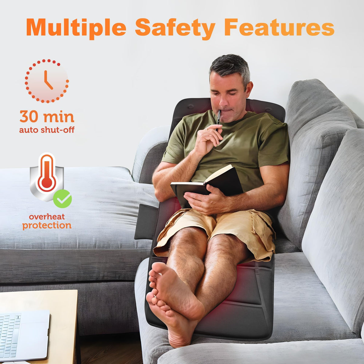 10 Vibration Motors Massage Mat with Auto Shut Off M5442