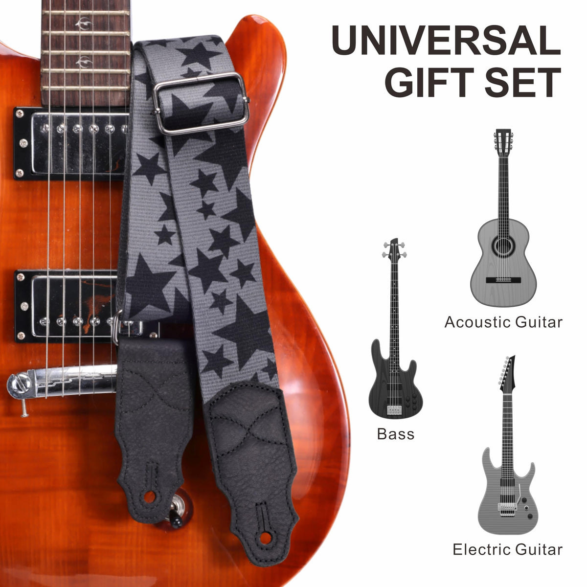 2 Inches Guitar Strap with Leather End K67331