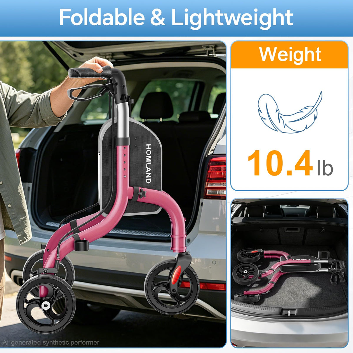 Foldable 3 Wheel Walkers Z1329