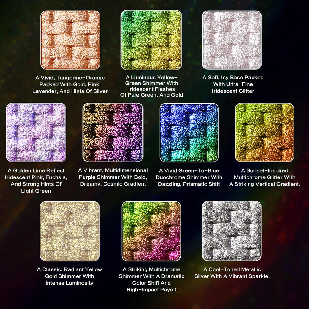 10 Colors Multichrome Shimmer Eyeshadow Palette A478290