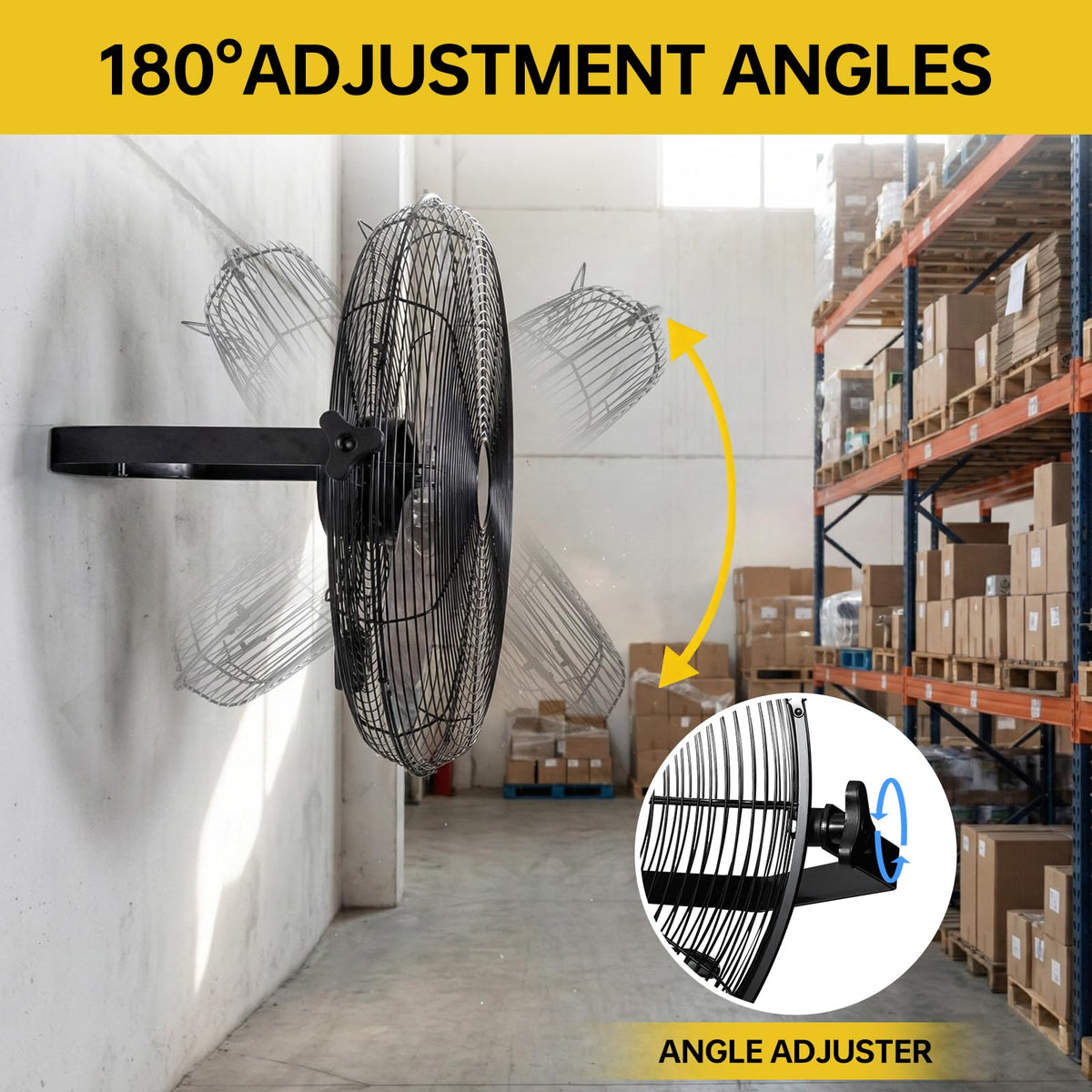 20 Inch High Velocity Metal Wall Mount Fan W21314