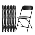10 Pcs Black Plastic Folding Chair with Metal Frame R968