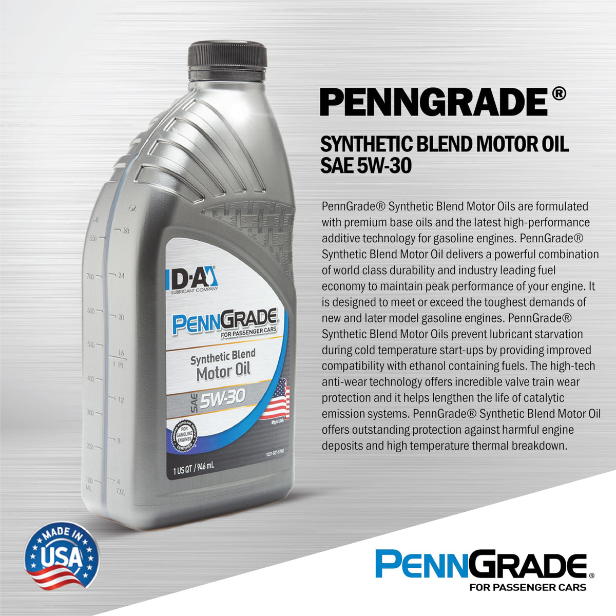 Synthetic Blend Oil SAE 5W-30 1 Quart Pack of 6 A73083