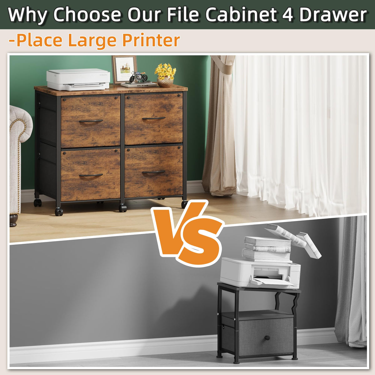 4 Drawer Mobile Lateral File Cabinet I390729