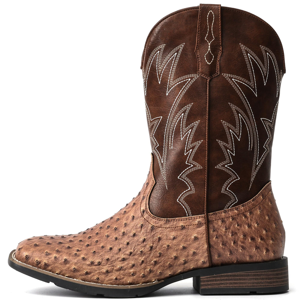 Cowboy Boots for Men Western Ostrich Embroidered Pull On Boots M181