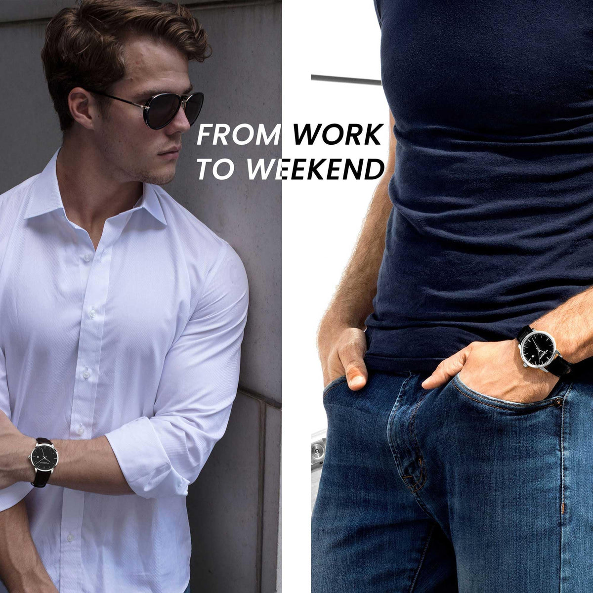 Men's 40mm Ultra Slim Leather Strap Quartz Analog Dress Watch L2638