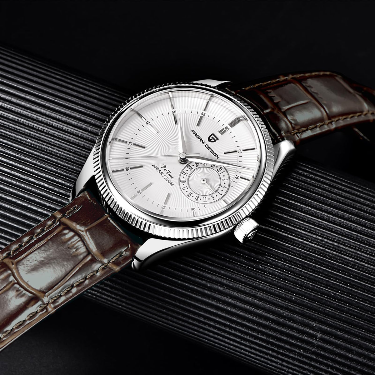 40mm Stainless Steel Quartz Wristwatch with Date Display I230137