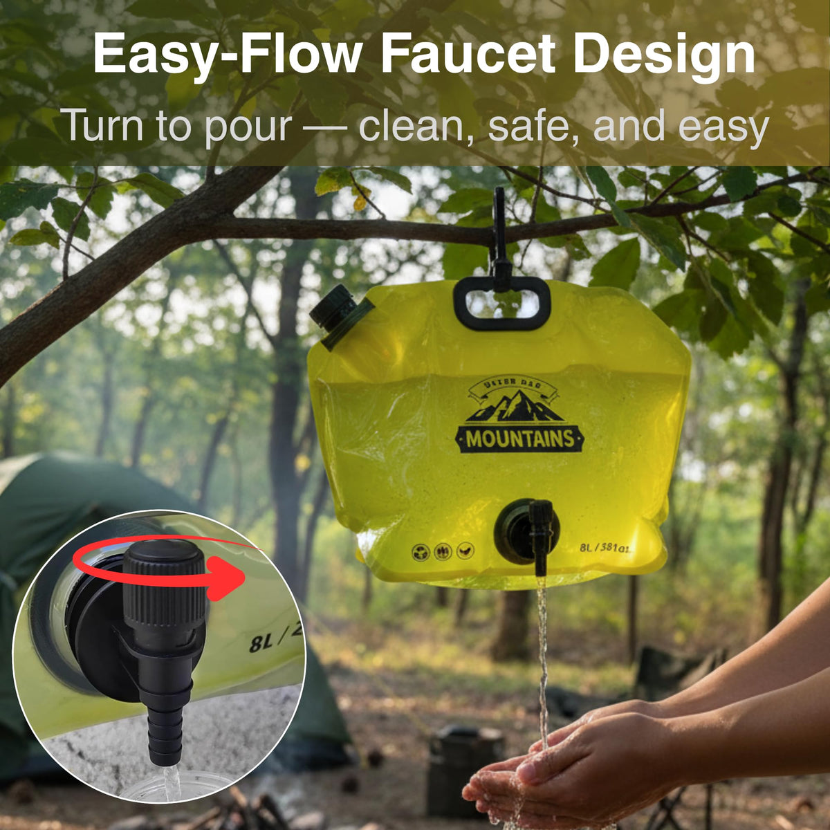 2 Gallon Collapsible Water Container with Spout M39146