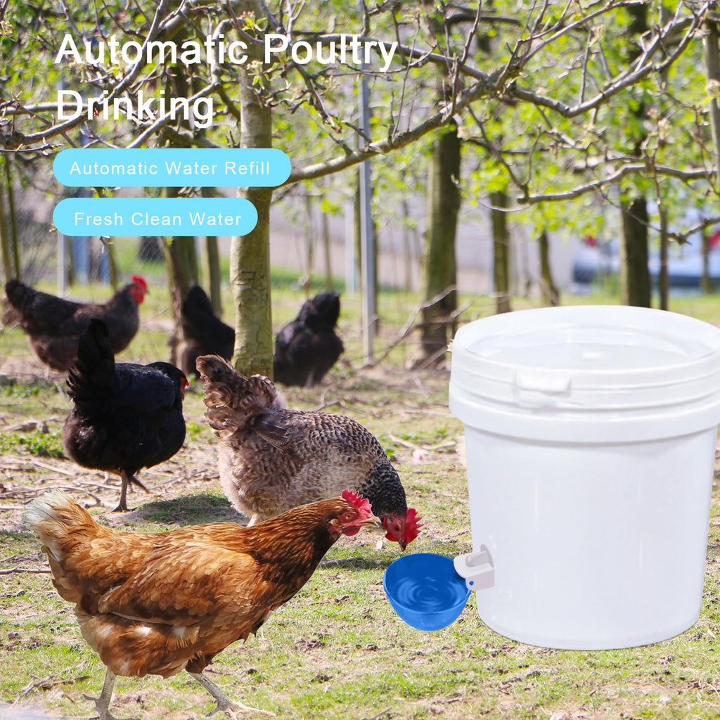 8 Packs Blue Large Chicken Waterer Cups Z122679
