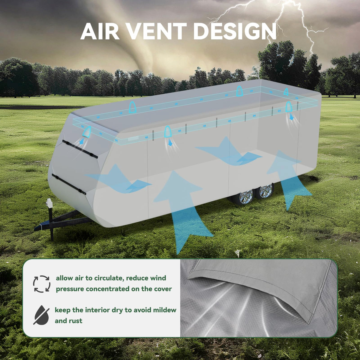 Grey 27'-30' RV Travel Trailer Cover T17284
