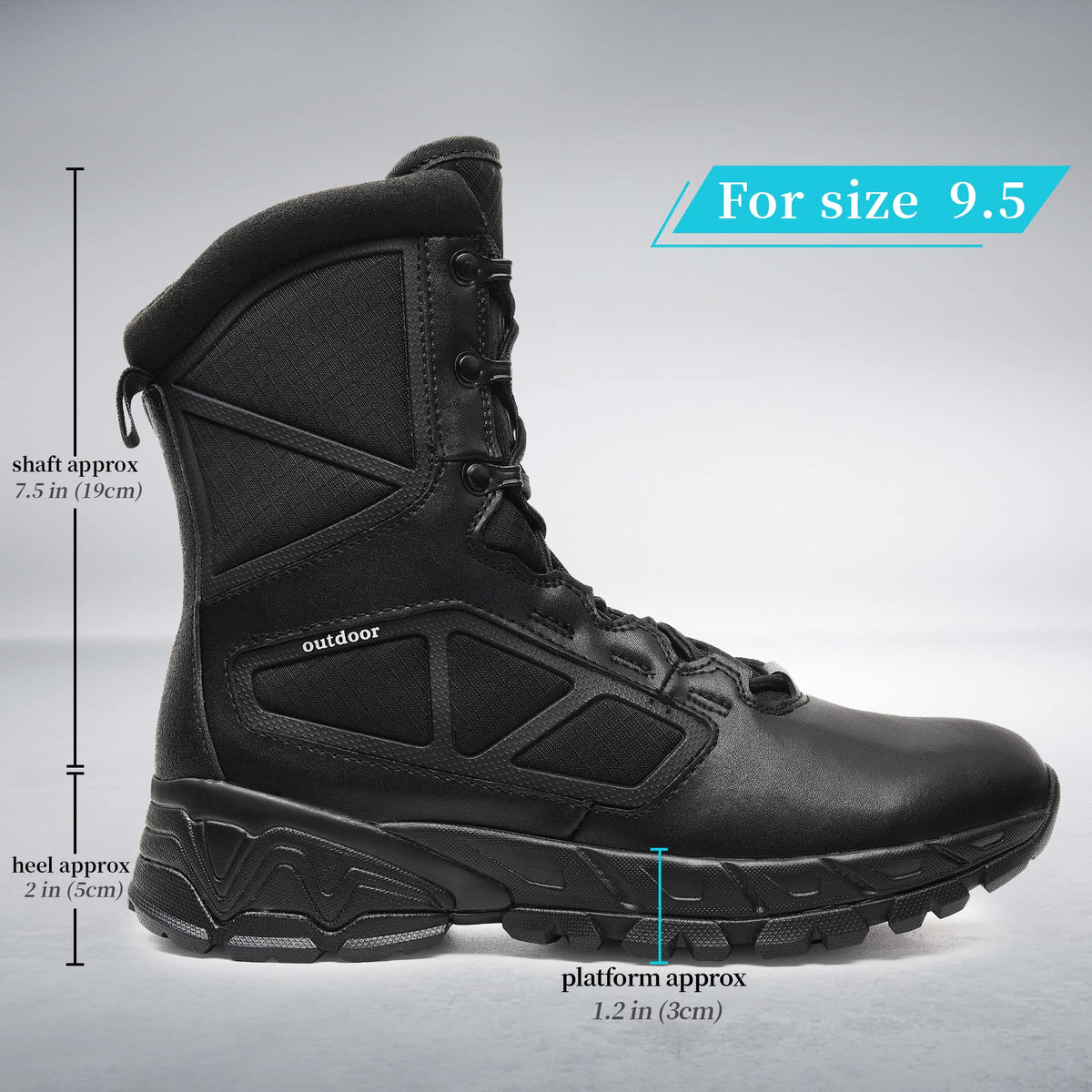 Lightweight Side Zipper Tactical Work Boots M974458