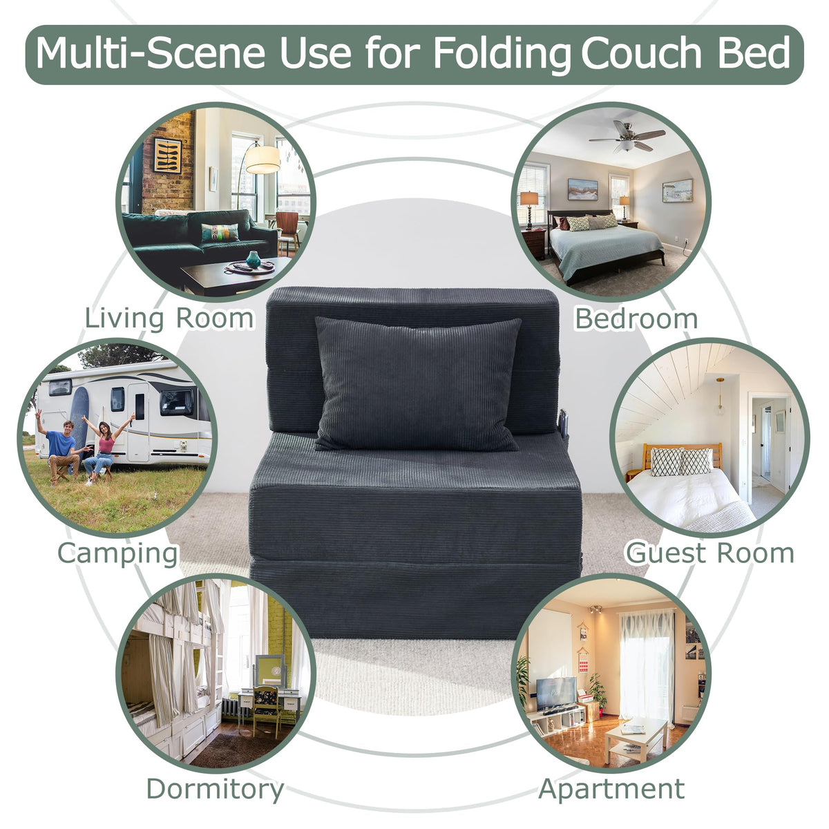 Folding Convertible Sofa Bed with Bag P947026