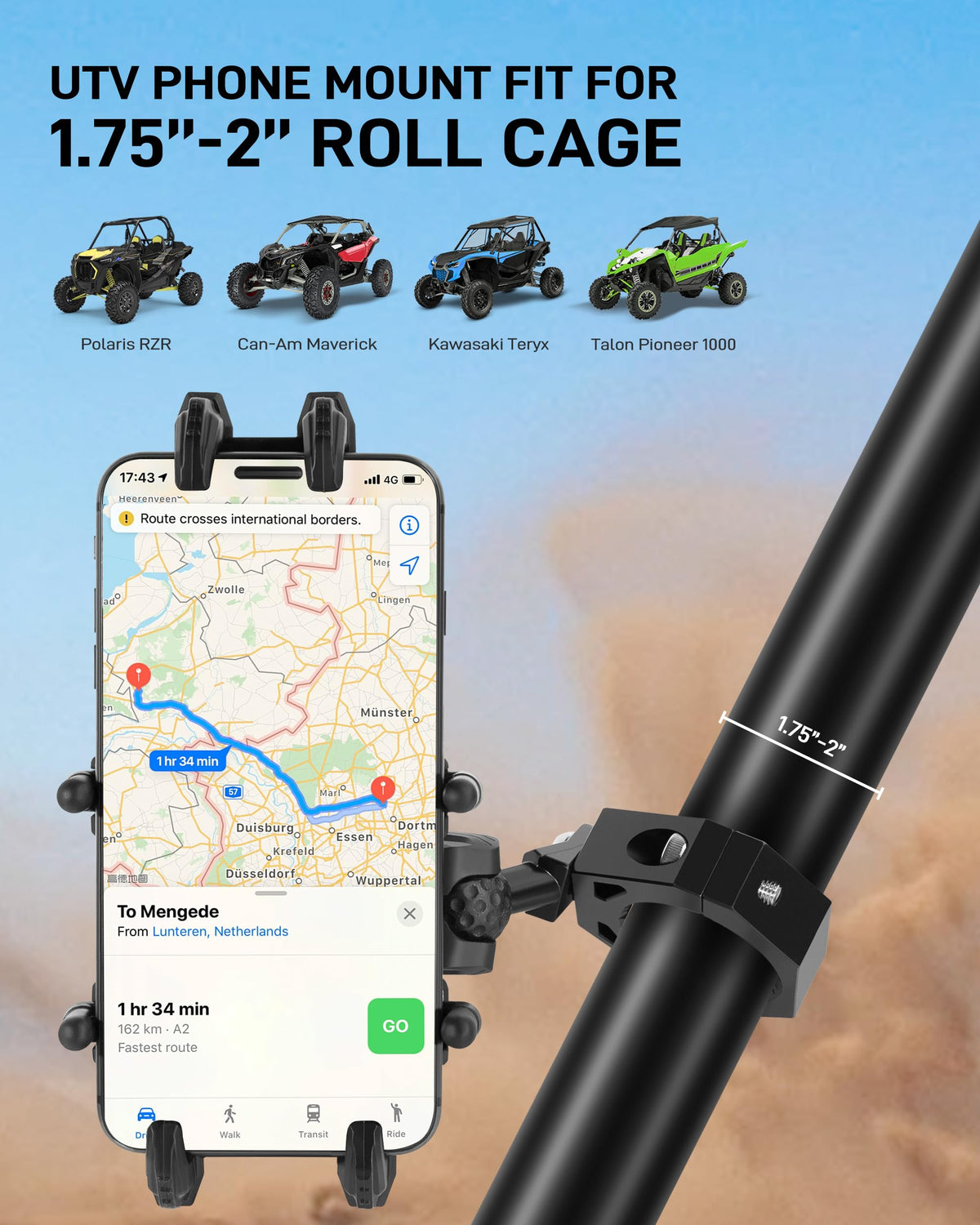 Anti-Theft UTV Phone Mount with Vibration Dampener B63248