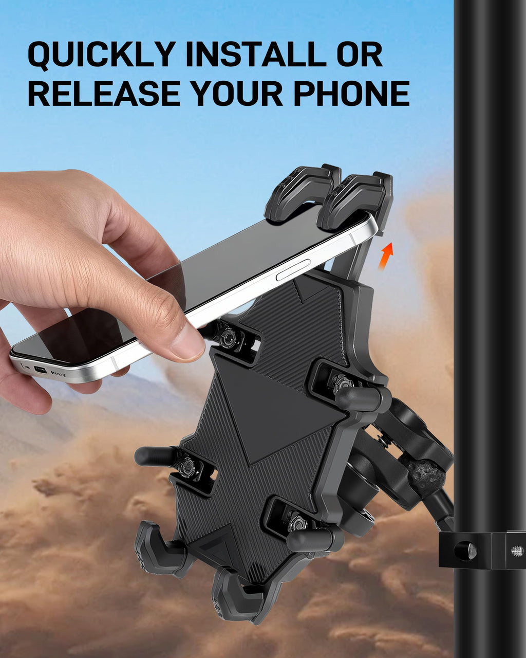 Anti-Theft UTV Phone Mount with Vibration Dampener B63248