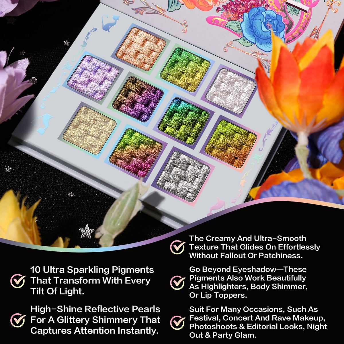 10 Colors Multichrome Shimmer Eyeshadow Palette A478290