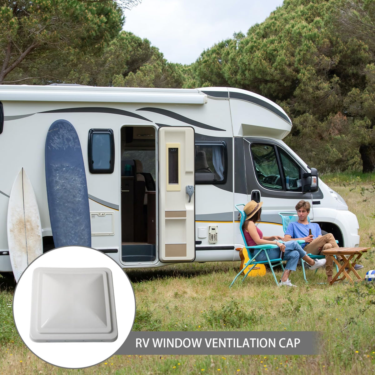 14 Inch White Weather-Resistant Plastic RV Vent Cover C27518