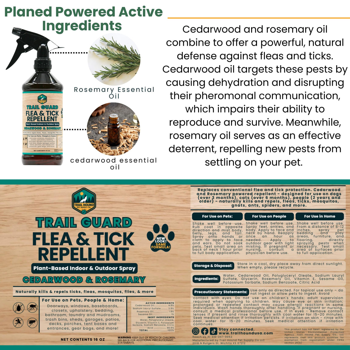 Natural Extra Strength Insect, Flea and Tick Spray 16oz H26029