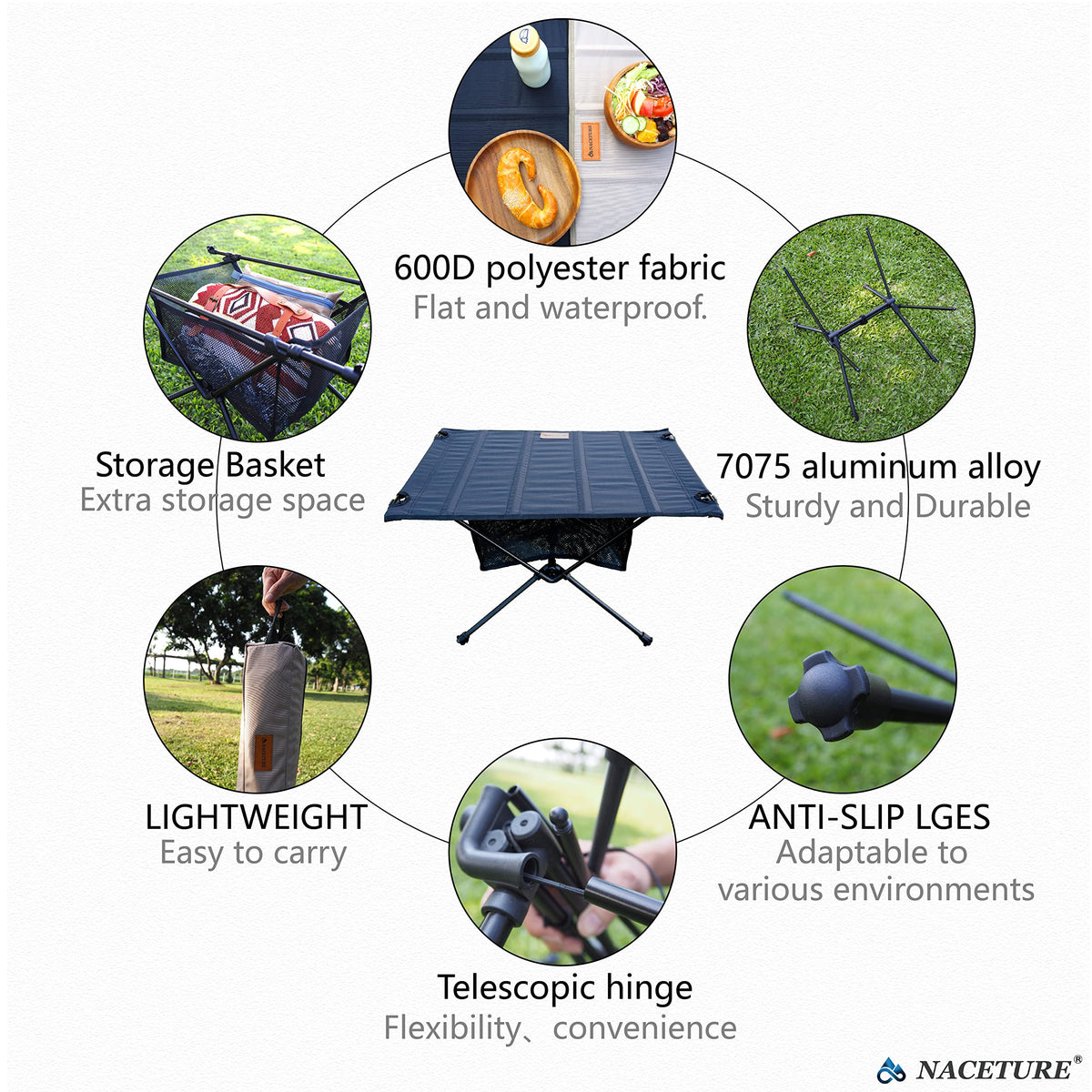 Ultralight Foldable Camping Table with Mesh G1284