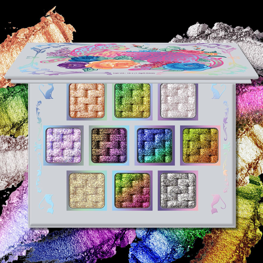 10 Colors Multichrome Shimmer Eyeshadow Palette A478290