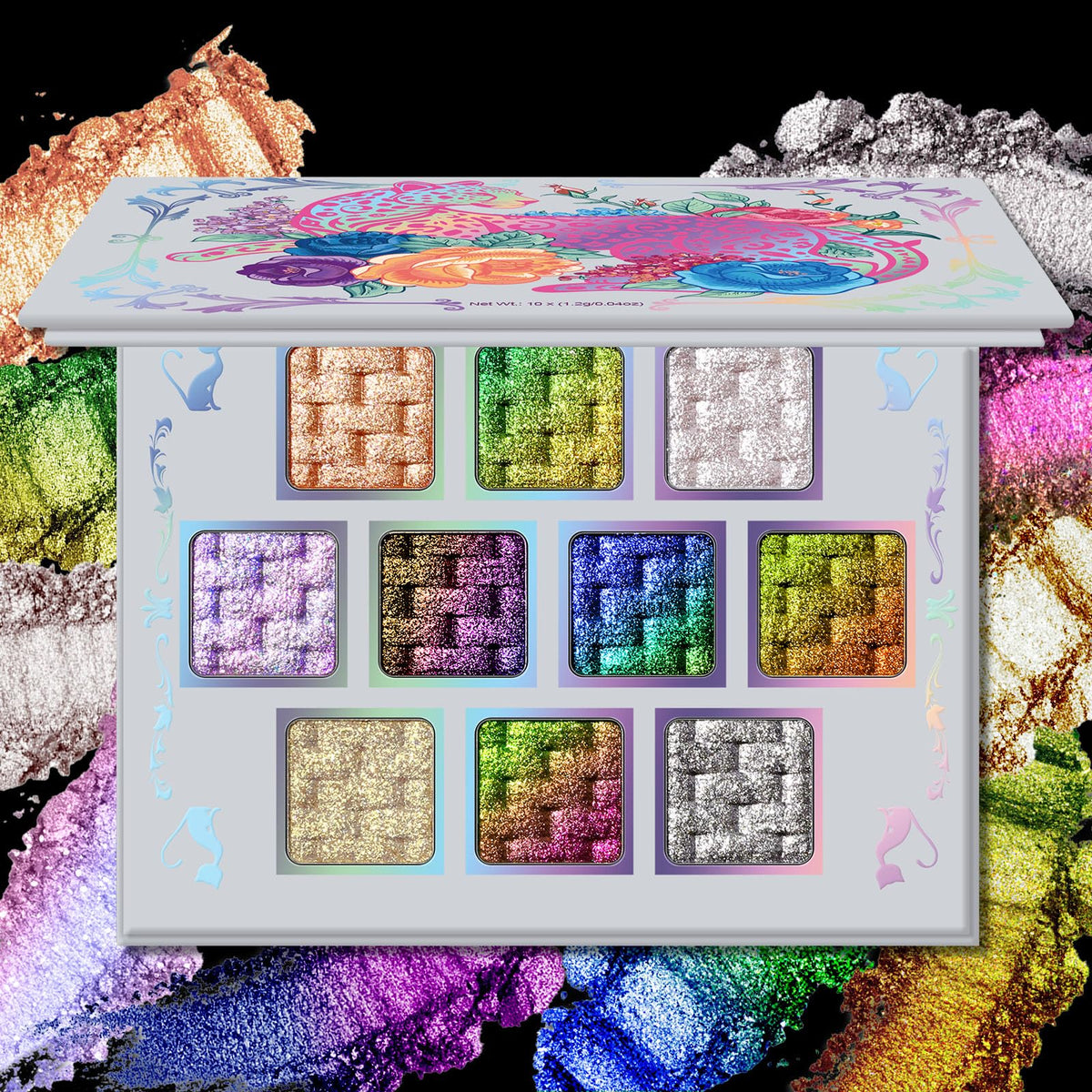 10 Colors Multichrome Shimmer Eyeshadow Palette A478290